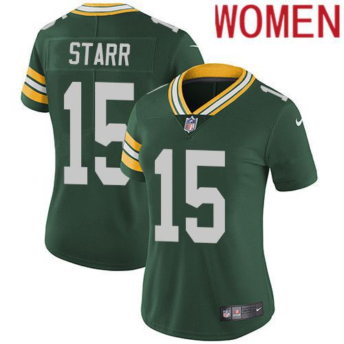 Women Green Bay Packers #15 Bart Starr Green Nike Vapor Limited NFL Jersey->women nfl jersey->Women Jersey